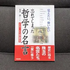 「忘れてしまった哲学の名言 覚えたい、使いたい ここだ!という時に使える」