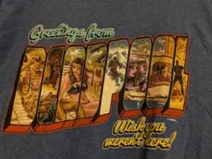 Marvel デッドプール　　Tシャツ　ブルー　М　マーベル