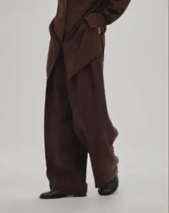 TODAYFUL Tuck Linen Trousers チョコ　36