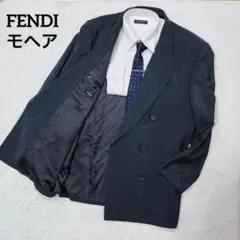 【美品】 FENDI Club モヘア テーラードジャケット ネイビー メンズ