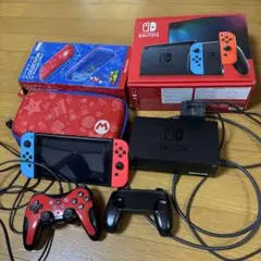 Nintendo Switch 本体 青/赤 Joy-Con 付属品あり マリオ