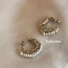 インポート♡淡水パールフープピアス