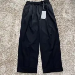 美品タグ付✨MARKAWARE 2/80 ギャバジン ダブルプリーテッド 黒 3