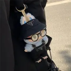 ラブブ ぬいぐるみ キーホルダー コスチューム メガネ帽子付き