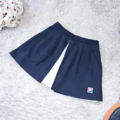 FILA フィラ L ミニスカート テニスゴルフ 美品 ネイビー スポーツ