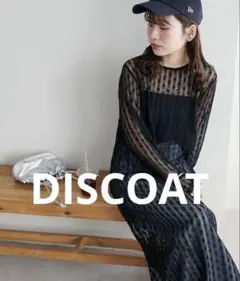 DISCOAT カットレースワンピース　新品　セール　レース　ワンピ　ブラック