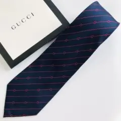 GUCCI ネクタイ ストライプ柄 ブラック