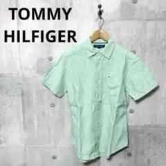 TOMMY HILFIGER トミーヒルフィガー　半袖ストライプリネンシャツ S
