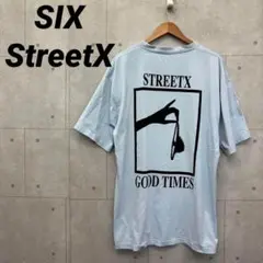 SIX StreetX ストリートエックス Tシャツ バックプリント ブルー