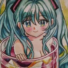 アニメスタイルの水彩イラスト