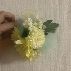 黄色の花飾りバレッタ