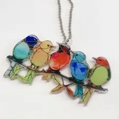 サンキャッチャー 小鳥 アクリルプレート　バード　キーホルダー　手のひらサイズ