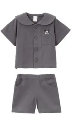 しまむら　ディズニー グレー セットアップ 90