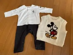 ミッキーマウスロンパース＆ベストセット 70
