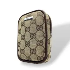 良品　GUCCI グッチ　m3 GGキャンバス　シガレットケース　タバコ入れ　茶