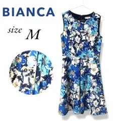 【BIANCA EPOCA】ビアンカ 花柄 ノースリーブ ワンピース 三陽商会