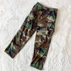 アメリカ軍 L ミリタリーパンツ USA 米軍 放出品 実物 カモフラ 迷彩 緑