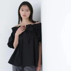 タグ付き新品NBB◇2wayリボンボウブラウス オフショル