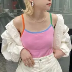 HELLO.SANFRANCISCO 配色ストラップキャミ