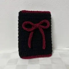 ブックカバー ハンドメイド 編み物 かぎ針 文庫本 リボン
