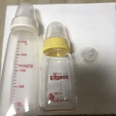 Pigeon 哺乳瓶 240ml(PP) 120ml(グラス) 乳首3個付き