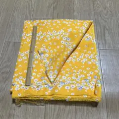 126昭和レトロ イエロー花柄生地 約90cm x 100cm 未使用品