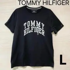 トミーヒルフィガー Tシャツ L 半袖 プリント ロゴ メンズ 綿 ブラック