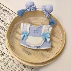 10cm ぬいぐるみ服　ぬい服　着せ替え　中華娘セット チャイナ服　ブルー