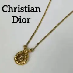 極美品✨クリスチャンディオール ネックレス CDロゴ サークル 金 刻印あり