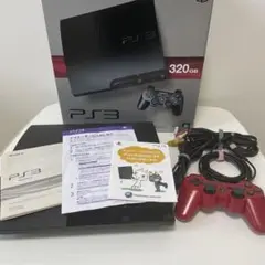 PS3 320GB 本体 赤いコントローラー付き
