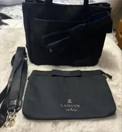 美品　LANVIN en Blue マリオン2wayショルダーバック　黒ランバン