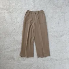 ワイドパンツ スラックス 日本製 シンプル オフィスカジュアル センタープレース