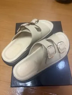 MOHI モヒ レザー ダブルバックル サンダル　(37サイズ)