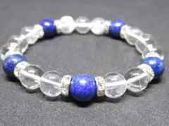 ★【水晶×ラピスラズリ】 天然石ブレスレットパワーストーン