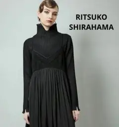 RITSUKO SHIRAHAMAリツコシラハマ★プリーツ加工ハイネックトップス