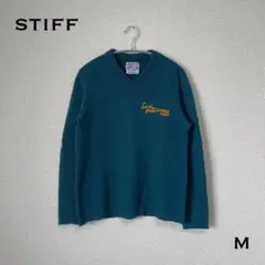 STIFF Ｖネック 混紡ニット 日本製 M 刺繍