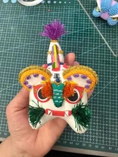 カラフル 獅子の顔 立体オブジェ