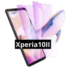 Xperia10II ガラス フィルム ブルーライト 全面吸着 2枚セット