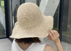 麦わら帽子　ライトベージュ