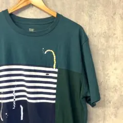 グラニフ　チンアナゴ　刺繍　半袖Tシャツ ダークグリーン　L
