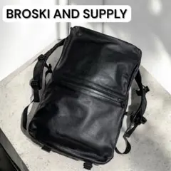 BROSKI AND SUPPLYリュック　ブラックバックパック　牛革　無地