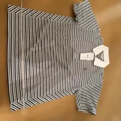 40メンズLANVIN SPORT ストライプポロシャツ Mゴルフ