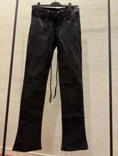 If six was nine レギンス美品　サイズ1 黒と金ラメ IF SIX WAS NINE - ifsixwasnine デストロイ ラメ レザー