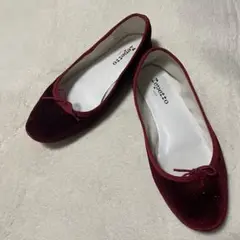 レペット フラットパンプス ベロア レッド サイズ表記40