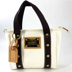 ルイヴィトンアンティグアカバPMトートハンドバッグキャンバス白EJ271