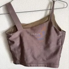 美品 SUKALA シャインストレッチアシンメトリーブラトップ