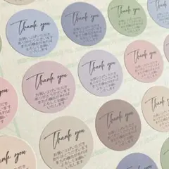 48枚　くすみカラーmixセット　サンキューシール　ありがとう