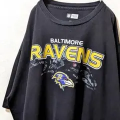 NFLボルチモアレイブンズ ロゴ Tシャツ ブラック 黒 2XL 古着