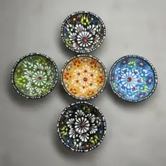 ドバイ ハンドメイド　絵付け　小鉢小皿 カラフル 5点セット