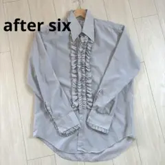 after six フリルシャツ　70s グレー　アフターシックス　ドレスシャツ